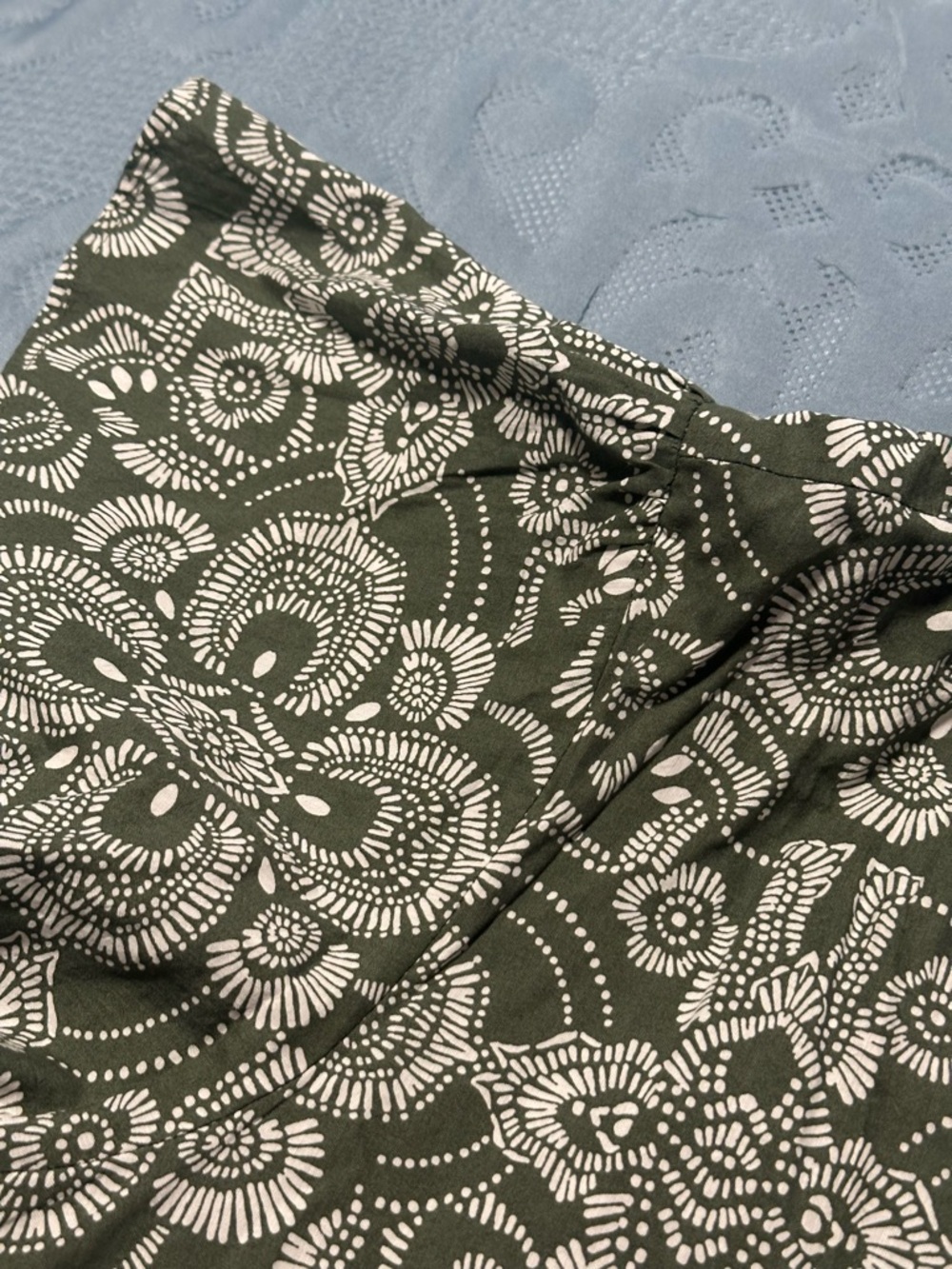 Lane Bryant Olive Green & White Printed Flutter Sleeve Top - Picture 7 of 11